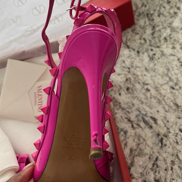 Valentino Women's Pink Studded Heels - Picture 10 of 10